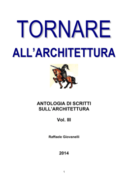 Tornare all`architettura Vol. III