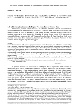 NUOVE FONTI SULLA BATTAGLIA DEL VOLTURNO. RAPPORTI E