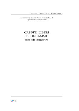 CREDITI LIBERI PROGRAMMI secondo semestre