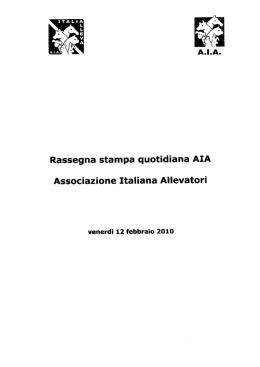 Rassegna stampa quotidiana AIA - AIA