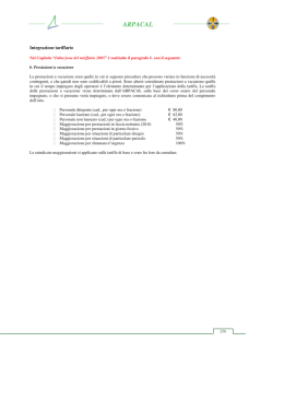 integrazione tariffario ARPACAL 2009