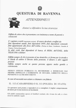 Volantino ATTENZIONE ALLE TRUFFE