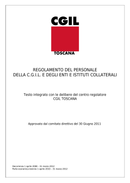 Regolamento del Personale CGIL Toscana 2011