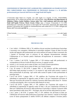 convenzione di tirocinio post lauream per l`ammissione all`esame di