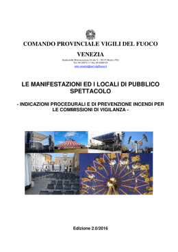Indicazioni di Prevenzione Incendi per le Commissioni di Vigilanza