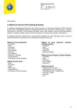 L`offerta di corsi di TCS Training & Events