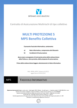 Fascicolo Informativo Benefits Collettive Ed 01/2012