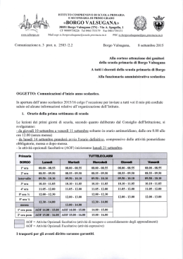 Inizio anno scolastico 2015-2016 - Istituto Comprensivo di Borgo