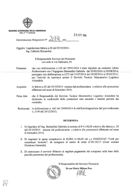 Determinazione del 28 Ottobre 2014, N.2079 [file]