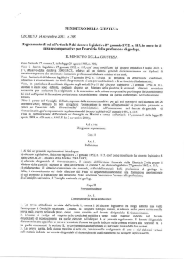 minis`i`erщ della gius`i`1`lia. - Ordine dei Geologi della Toscana