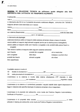 Scheda tecnica trasporto alimenti