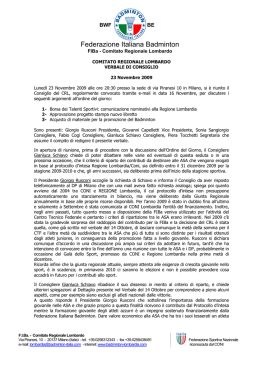 Verbale - Badminton Lombardia