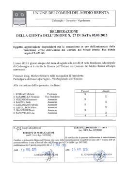 Deliberazione n. 27/2015 - Unione dei Comuni del Medio Brenta