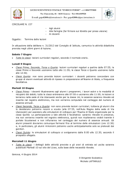 N. 157 Termine lezioni - Liceo Scientifico Enrico Fermi