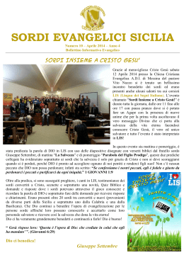 Sordi Evangelici Sicilia - numero 10 - aprile 2014
