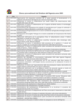 Elenco provvedimenti del Direttore dell`Agenzia anno 2003