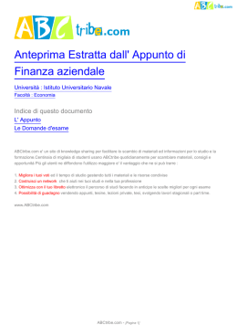 Anteprima Estratta dall` Appunto di Finanza aziendale