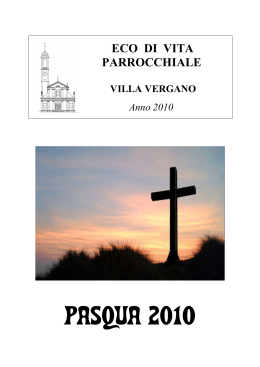 libretto dedicato alla Pasqua 2010 - Sito parrocchiale di Villa Vergano
