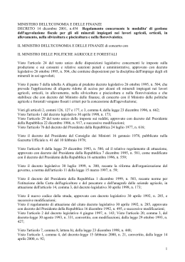 MINISTERO DELL`ECONOMIA E DELLE FINANZE