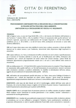 Ordinanza PM10 ZTL Veicoli