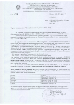 Circ. 217 Iscrizione 1 classe Secondaria di primo grado