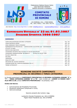 del 01.03.2007 stagione sportiva 2006-2007