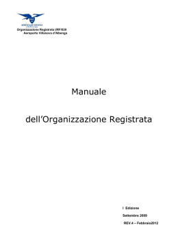 Manuale dell`Organizzazione Registrata
