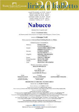 Nabucco - Teatro Lirico di Cagliari