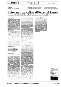 In tre anni cancellati 800 corsi di laurea