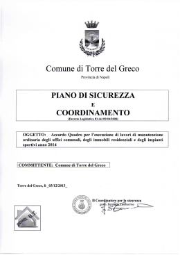MANUTENZIONE ANNO 2014 PSC