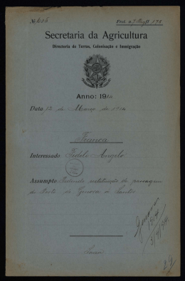 Page 1 Secretaria da Agricultura Dîrectoria de Terras, Colonisaçäo