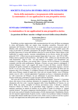 Sunti - Societ&agrave; Italiana di Storia delle Matematiche