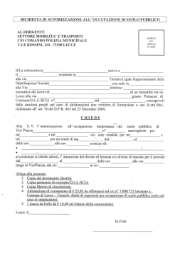 Richiesta autorizzazione per occupazione suolo