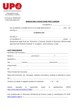 Modulo di Avvio Stage x Laureati