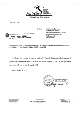 Accordo Interconfederale Apprendistato Professionalizzante