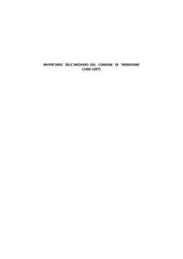 Mario Trebeschi, Inventario dell`archivio del