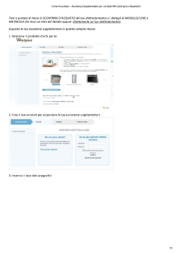 Come Acquistare - Assistenza Supplementare per i prodotti