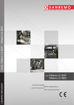 mod. Milano LX SAP Milano LX SED Libretto Istruzioni mod. Milano