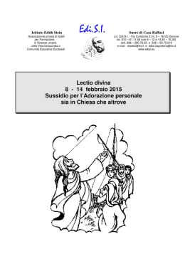 Lectio.B.8-14 febbraio 2015
