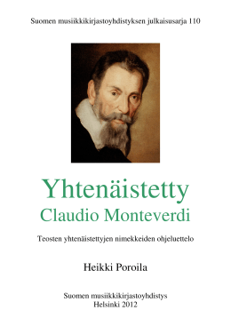Monteverdi, Claudio (Yhten&auml;istetty Claudio Monteverdi