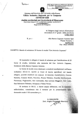 Bando di selezione 25 borse di studio “Cav.Antonio Capasso”