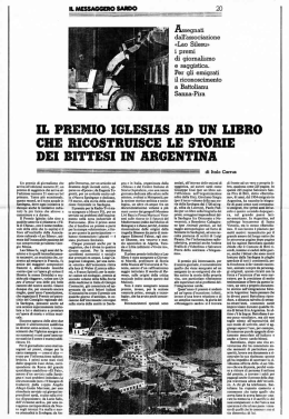 ii. premio iglesias che iiicos`i`iiuisce ie storie dei bittesi in argentina
