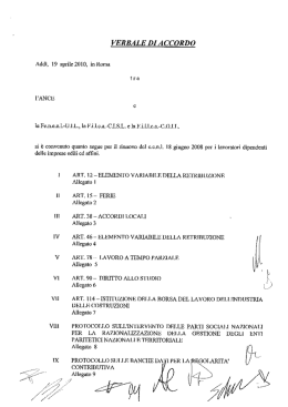 Verbale di accordo 19 aprile 2010