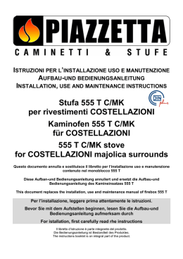 Stufa 555 TC/MK per rivestimenti COSTELLAZIONI