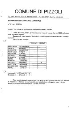 Approvazione Regolamento