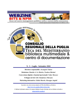 Luglio-Settembre - Biblioteca del Consiglio Regionale della Puglia
