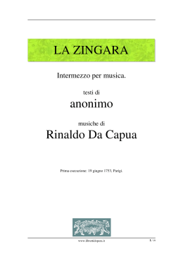 La zingara - Libretti d`opera italiani