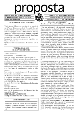 Proposta 6 SETTEMBRE 2009 - Parrocchia San Giorgio