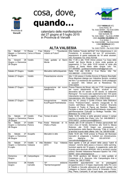 Manifestazioni settimana 27 giugno-5 luglio 2015