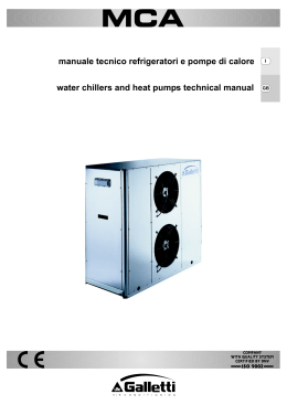 manuale tecnico refrigeratori e pompe di calore water